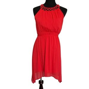 No Boundaries Red High Neck A-Line Dress Junior’s Size Small